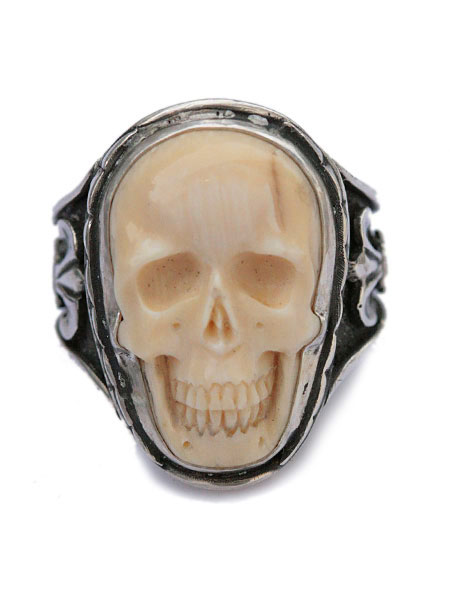 Lee Downey Large Skull Ring (Mammoth Ivory)