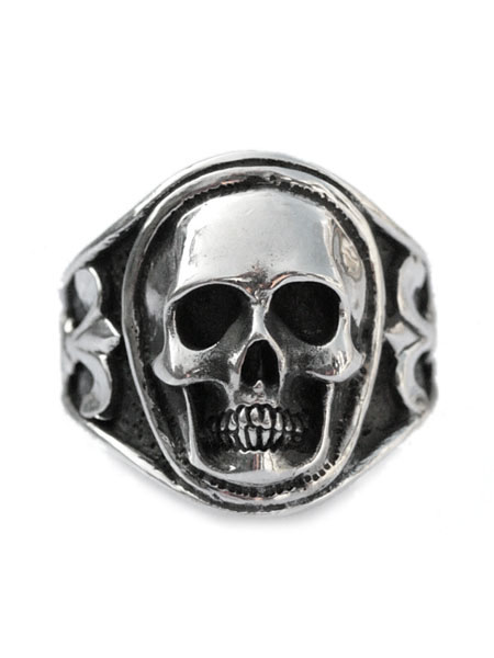 Lee Downey Sculpted Skull Ring - Silver