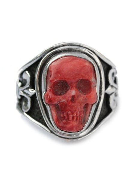 Lee Downey Sculpted Skull Ring - Spiney Oyster