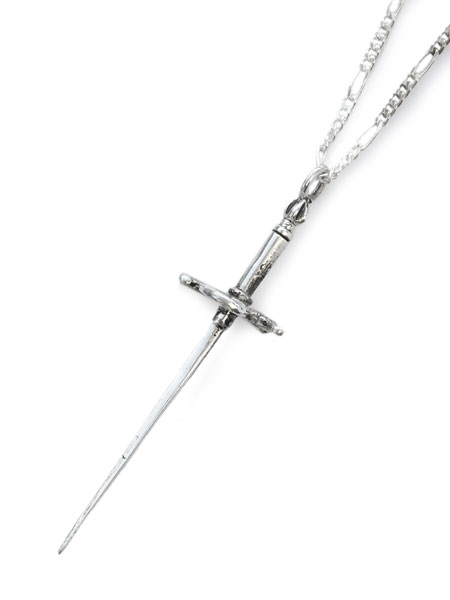 Blue Bayer Design Needle Sword Necklace (Sterling Silver)
