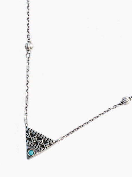 IDEALISM SOUND EMBROIDERED TRIANGLE LARGE NECKLACE [NO.13079]