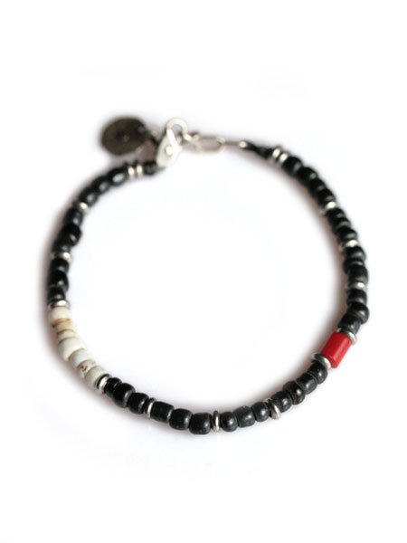 ON THE SUNNY SIDE OF THE STREET African Trade beads Bracelet / ブラック