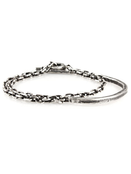 M.Cohen 2 - Layer Silver Link 1 Half Cuff Bracelet　[B-102311]