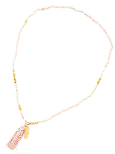 PINK MIX LAYERING TASSEL NECKLACE [NGZ-10842]
