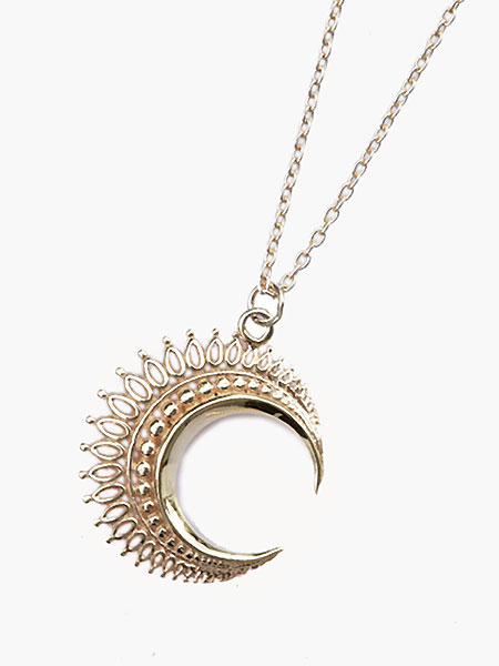 IDEALISM SOUND Large Moon Necklace (Gold)[No.12068]