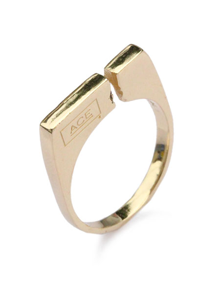 ACE by morizane split ring 18k gold plated