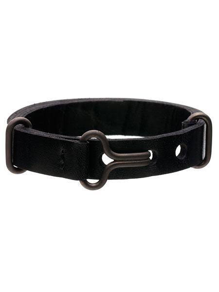 GILES & BROTHER Black Leather Visor Cuff Bracelet / ブラック レザー バイザー  ブレスレット