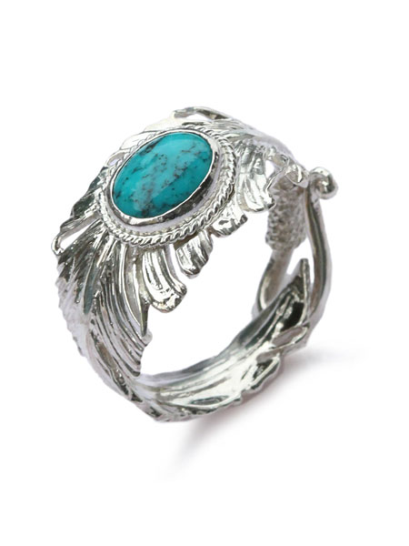 Garden of Eden Turquoise Feather Ring [ED-TS16-R03]