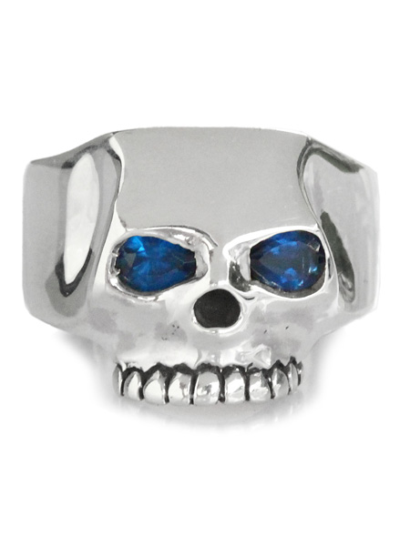 Flash Point FLAT SKULL RING SYNTHETIC SAPPHIRE