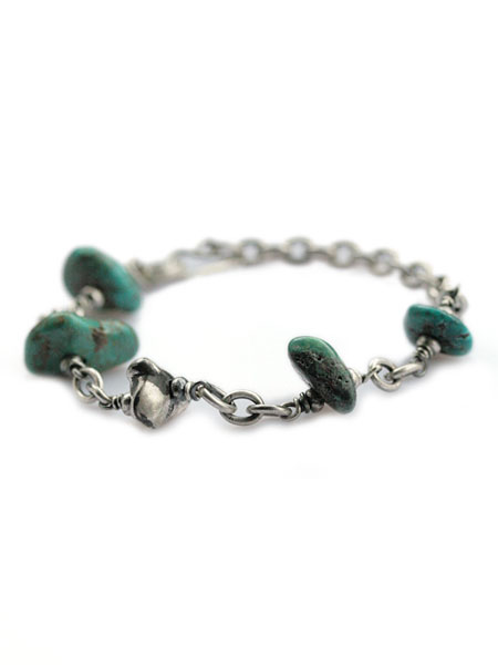 SunKu / 39 Turquise Chain & Beads Bracelet