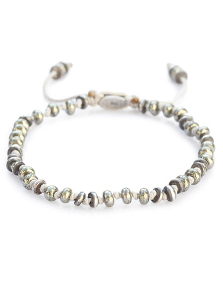 TEMPLAR JOINTED MINI GEMSTONE BRACELET WITH STERLING ACCENTS [B-103553-PYRITE]