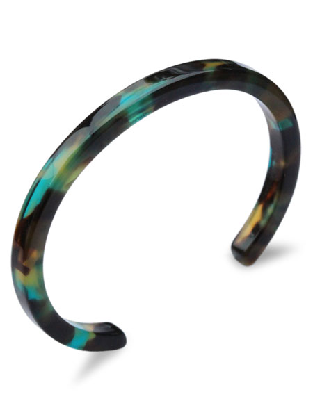 ON THE SUNNY SIDE OF THE STREET Tortoise Shell 6mm Narrow Bangle (Forest) [910-500B]