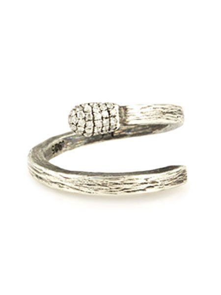 carved diamond match ring [DR-101104-SLV-WHT]