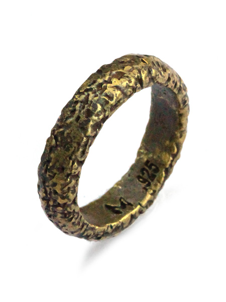 M.Cohen carved ruff brass ring [R-101023-BRS-BRS]