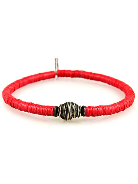 Spiral Silver & African Disc (レッド) [B-101080-RED]