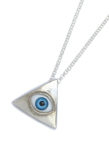 Blue Bayer Design Evil eye pyramid necklace (Blue) / ピラミッド 義眼 ネックレス (ブルー)