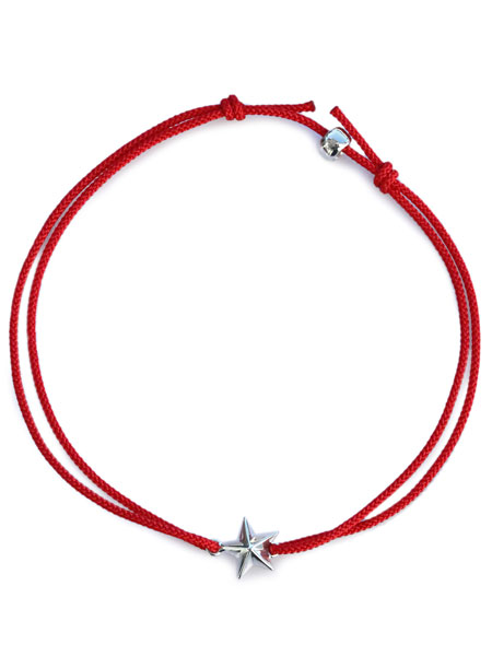 ONE STAR Anklet / ワン スター アンクレット (Silver / Red) [gda001OS]