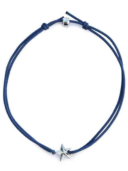 ONE STAR Anklet / ワン スター アンクレット (Silver / Navy) [gda001OS]
