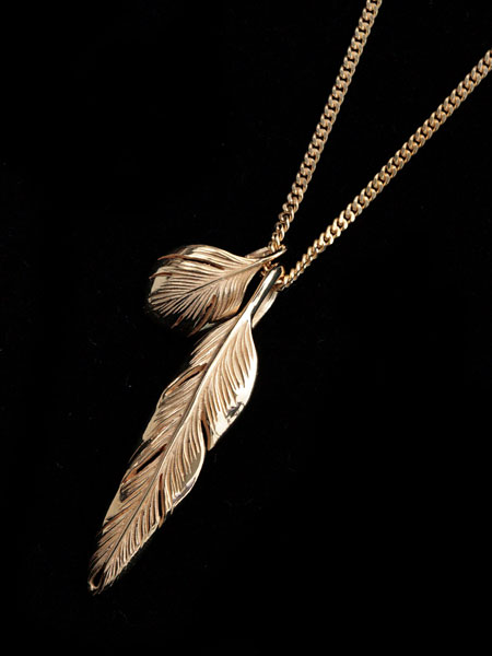 HARIM Slender feathers Very shine Necklace GP / ネックレス