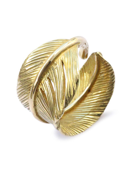K18 Gold Extra Heavy Feather Ring