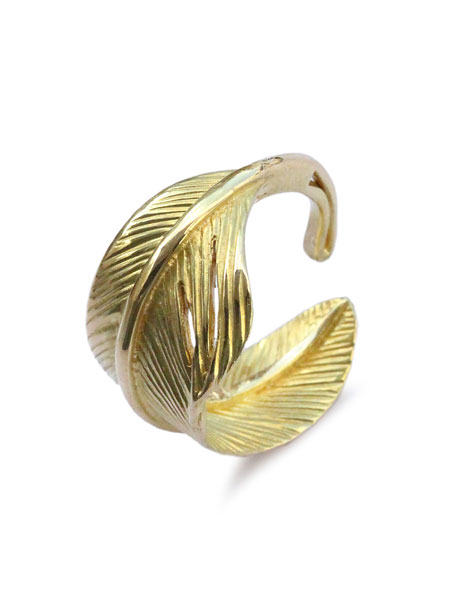 K18 Gold Small Feather Ring
