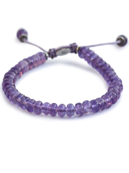 M.Cohen stacked purple amethyst bead bracelet [B-102403-SLV-AMT]