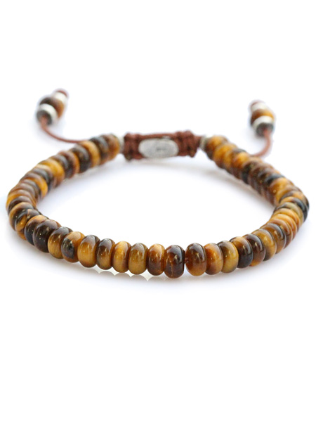 stacked tiger eye bead bracelet [B-102403-SLV-TIG]