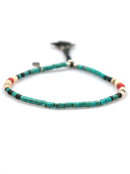 amp japan Cord Bracelet with Tube Turquoise