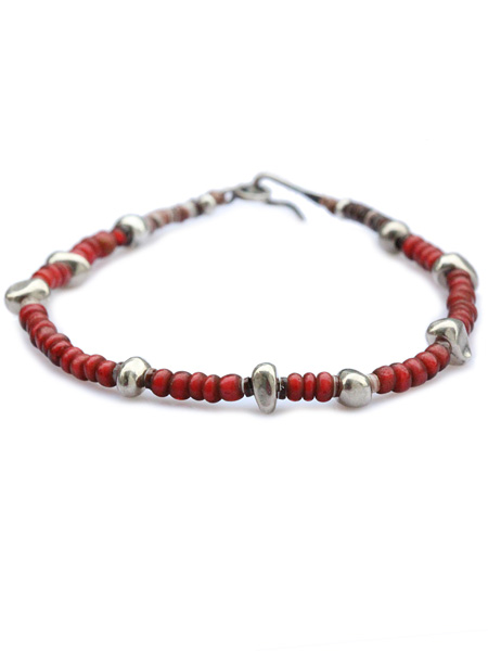 SunKu / 39 Antique beads bracelet w/silver [SK-233] アンティーク ビーズ ブレスレット