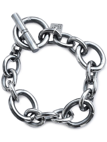 Oval Long & Short Chain Bracelet (Silver)
