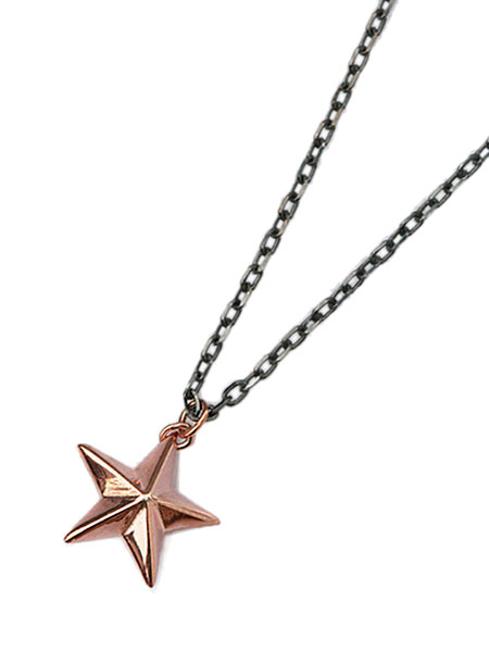 SILVER STAR NECKLACE (PINK GOLD×BLACK)