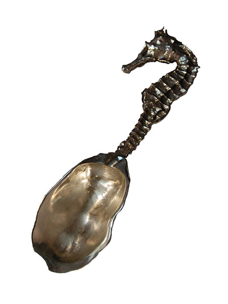 Silverella Seahorse and Oyster Shell Baby Spoon / タツノオトシゴスプーン