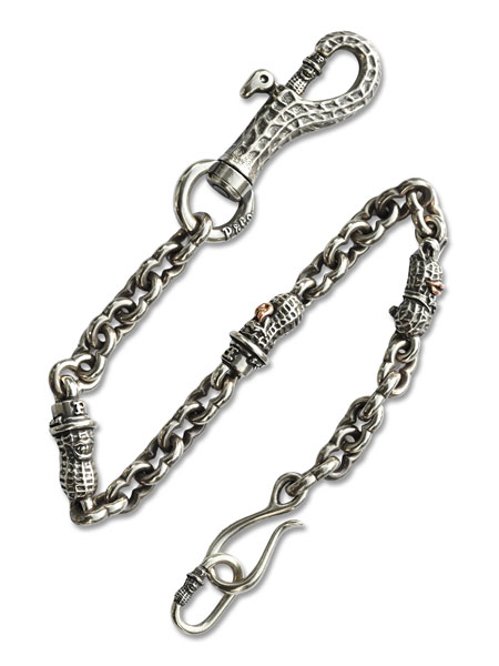 PEANUTS&CO. 3 PEANUTS WALLET CHAIN (silver) / 3ピーナッツ ウォレットチェーン (シルバー)