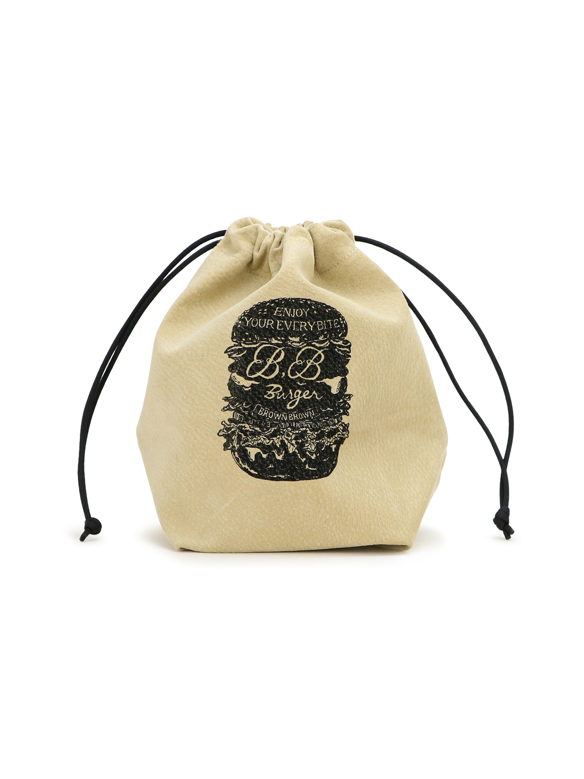 BrownBrown バーガーボックス巾着バック (BLACK) [BBL-1337]
