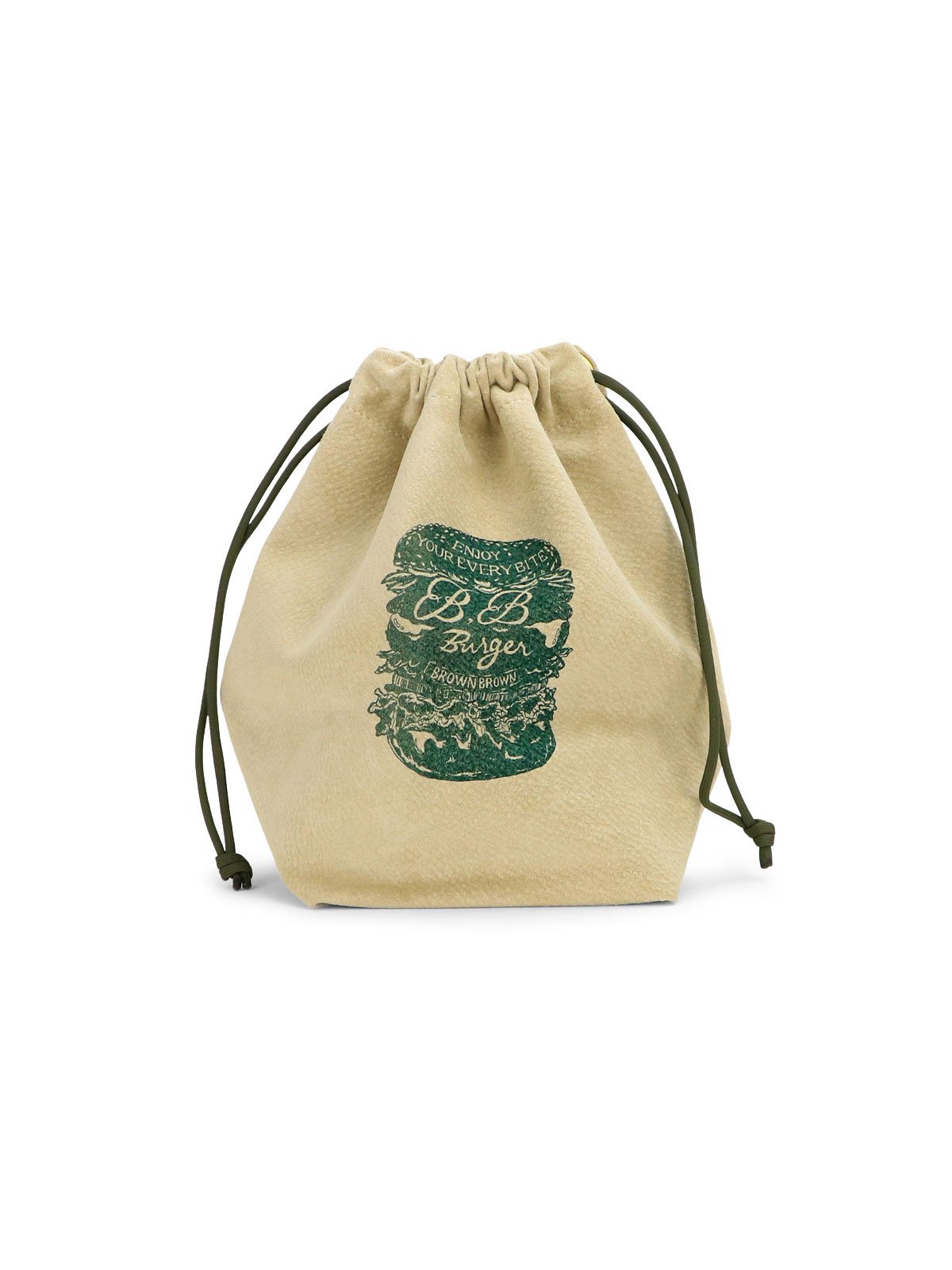 BrownBrown バーガーボックス巾着バック (GREEN) [BBL-1337]