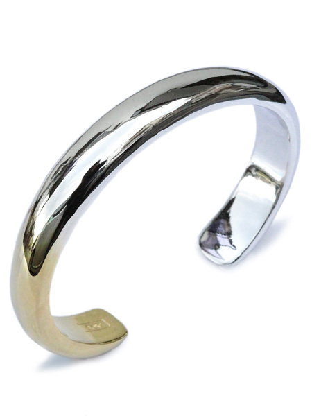 round cuff antique silver 18k gold plated