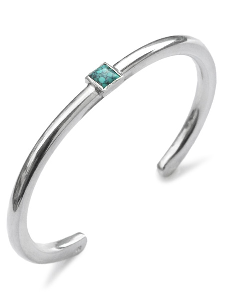 Roller Press Bangle (L) W/Turquoise [SK-191]