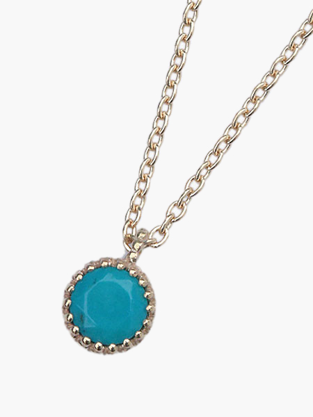 GOLD MARQUISE FLOWER ネックレス (ターコイズ) [No.12064]