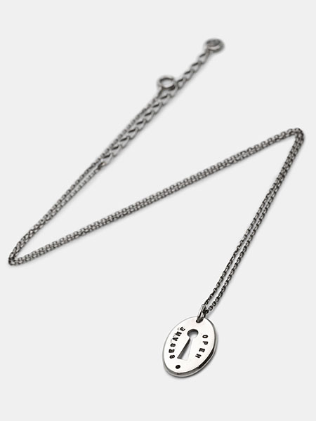 ペンダントトップとネックレスチェーン全体を写した、バランスとサイズ感がわかるネックレスの画像。