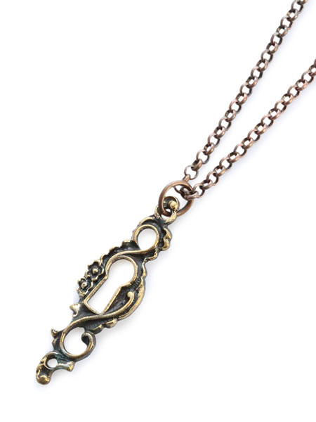 Blue Bayer Design Bronze Victorian Keyhole Necklace