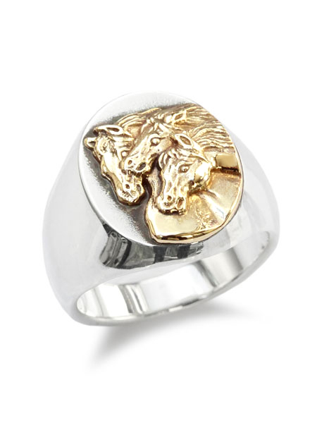 PEANUTS&CO. 【it’s 12 midnight 別注モデル】 PHARAOHS HORSES RING OVAL (L / Silver × K18 Gold) / ファラオ ホース オーバル シグネットリング (シルバー × ゴールド)