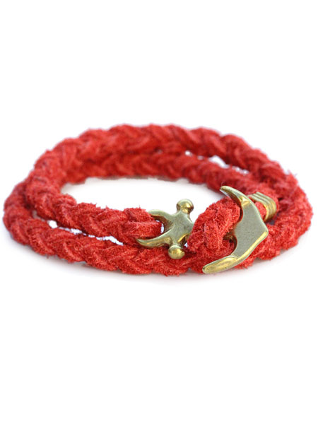 Button Works ANCHOR WOVEN LONG BRACELET(レッド)
