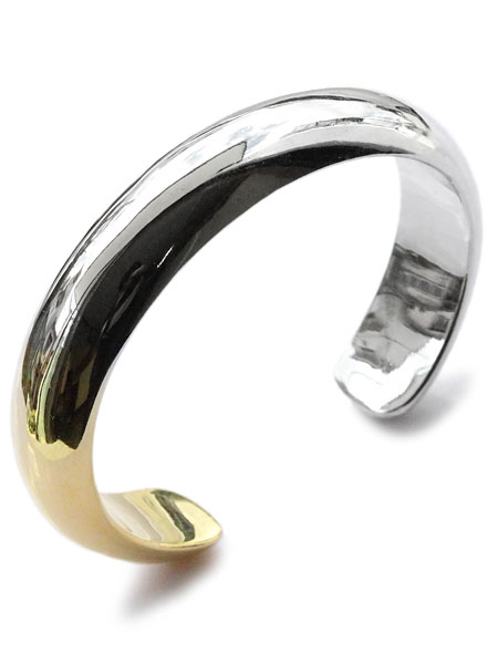 round wide cuff antique silver 18k gold plated