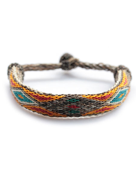 CHAMULA BRACELET 1/2” Hitched horsehair (ブラウン)
