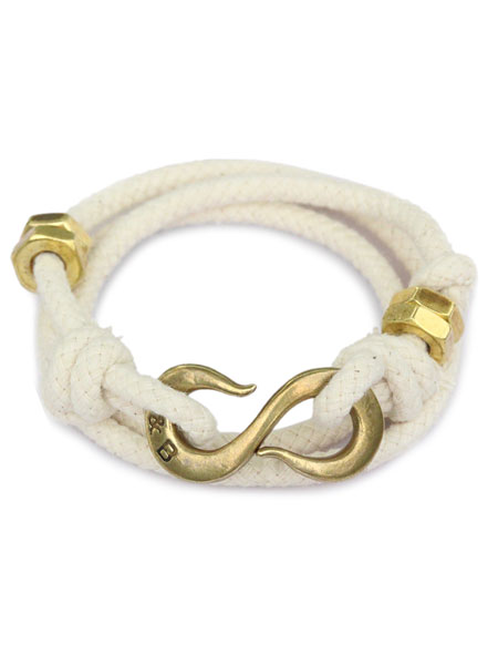 GILES & BROTHER Solid Rope S Hook Wrap Bracelet Ivory / ソリッド ロープ フック ラップ ブレスレット (アイボリー)