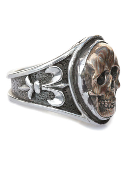 リーダウニー Lee Downey | Sculpted Skull Ring - Mokumekin (木目金