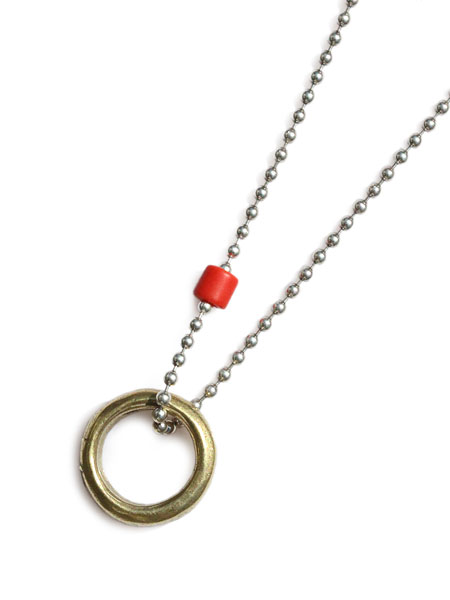 GILES & BROTHER African Brass Ring On Sterling Silver Ball Chain / アフリカン ブラス リング オン スターリング シルバー ボール チェーン