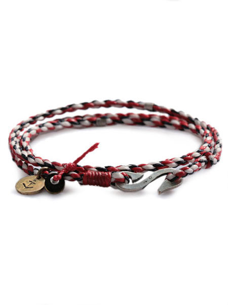 ON THE SUNNY SIDE OF THE STREET Fish-Hook Preppie Rope 3-Roll Bracelet (Tricolor)