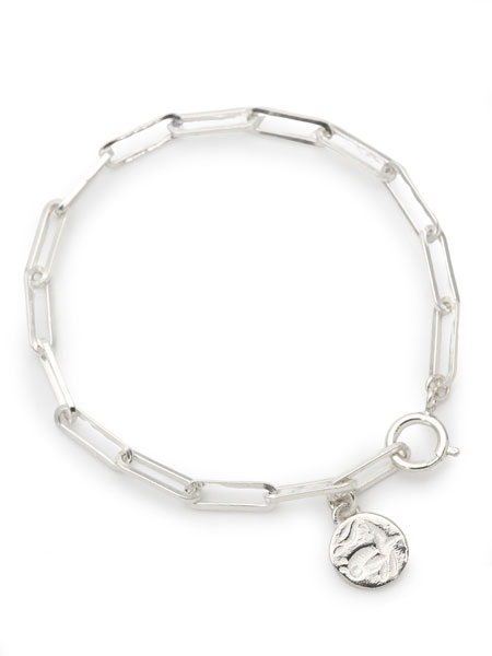 ON THE SUNNY SIDE OF THE STREET Ancient Squirrel Charm Coin Bracelet (Silver) [221-392B]