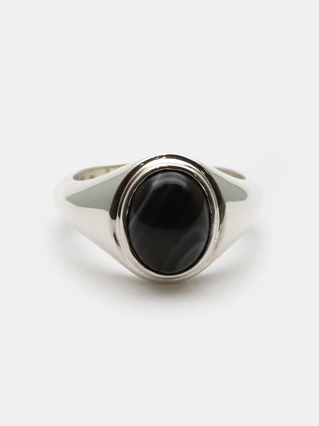 it's 12 midnight Original Stone Signet Ring (Stripe Onyx) / ストーンシグネット リング ストライプオニキス [M-R023]